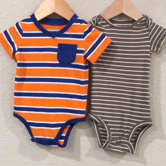 Carter’s Okie Dokie Baby Boys‎ Sz 6M Striped Bodysuit 100% Cotton - Picture 1 of 14